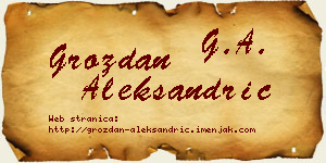Grozdan Aleksandrić vizit kartica